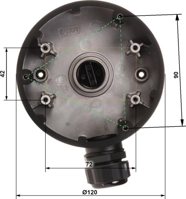Actual product image Hikvision DS-1280ZJ-DM46Black junction box, bw (Network Video Recorder (NVR))