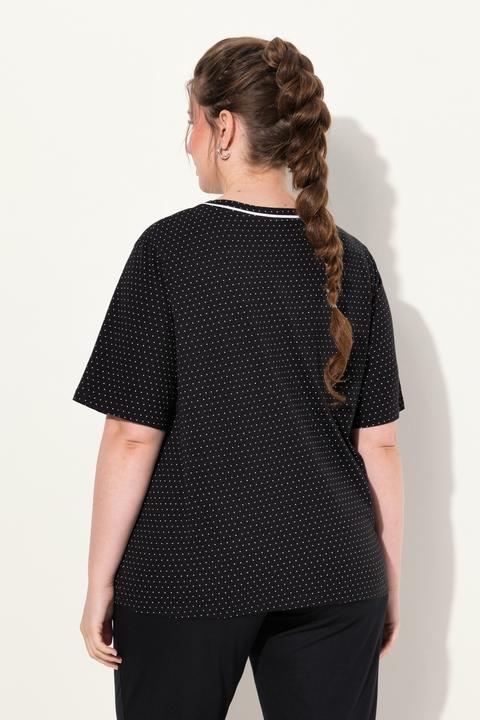 Produktbild Ulla Popken Pyjama-Shirts, 2er-Pack, Punkte/uni, Halbarm (46, 48)