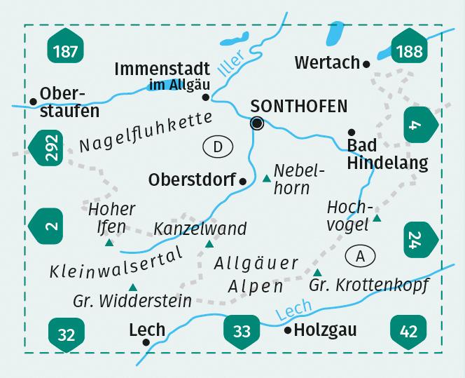 Immagine prodotto Mappa escursionistica 3 Alpi dell'Algovia, Kleinwalsertal 1:50.000