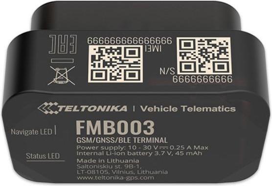 Produktbild Teltonika FMB003 Ultra-Small OEM OBDII PnP Tracker mit GNSS, GSM, BLE 4.0, CAN Bus Data Fleet Management