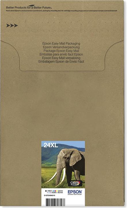 Actual product image Epson Ink Cart/24XL Elphnt BK/CY/MG/YL/LCY/LMG (M, C, Y, FC, LC, LM)