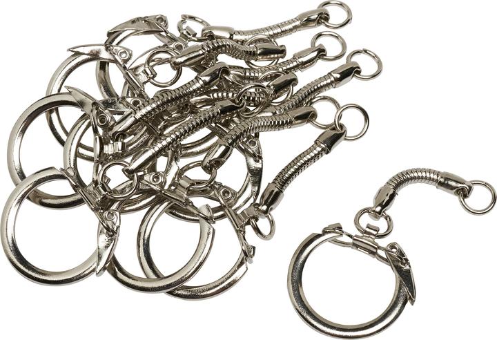 Image du produit Pracht Porte-clés avec chaîne, Ø 2 cm, argenté, 10 pcs.