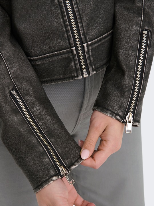 Image du produit Only Col montant Poignets avec fermeture à glissière Veste en similicuir (S)