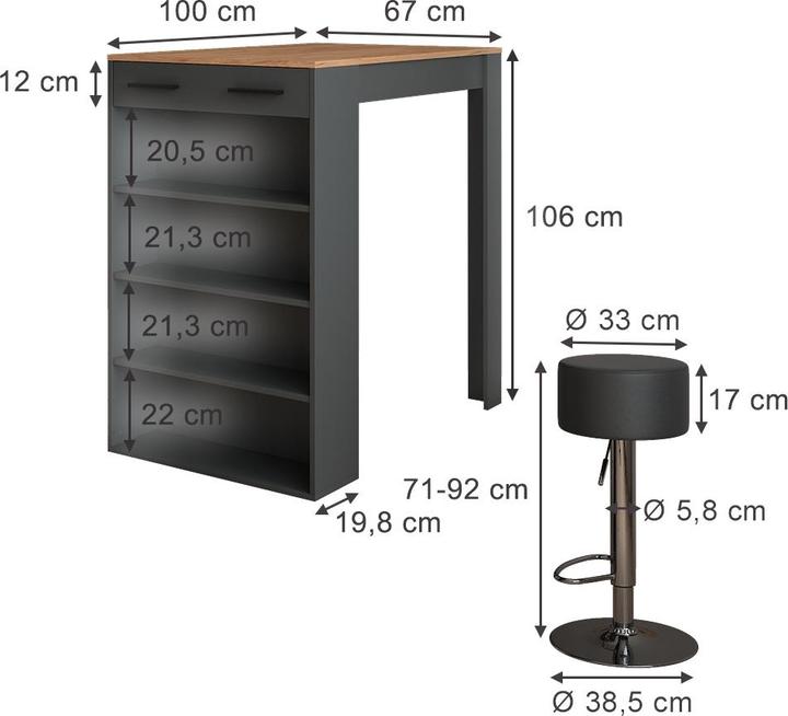 Actual product image Vicco Repose with 2 bar stools