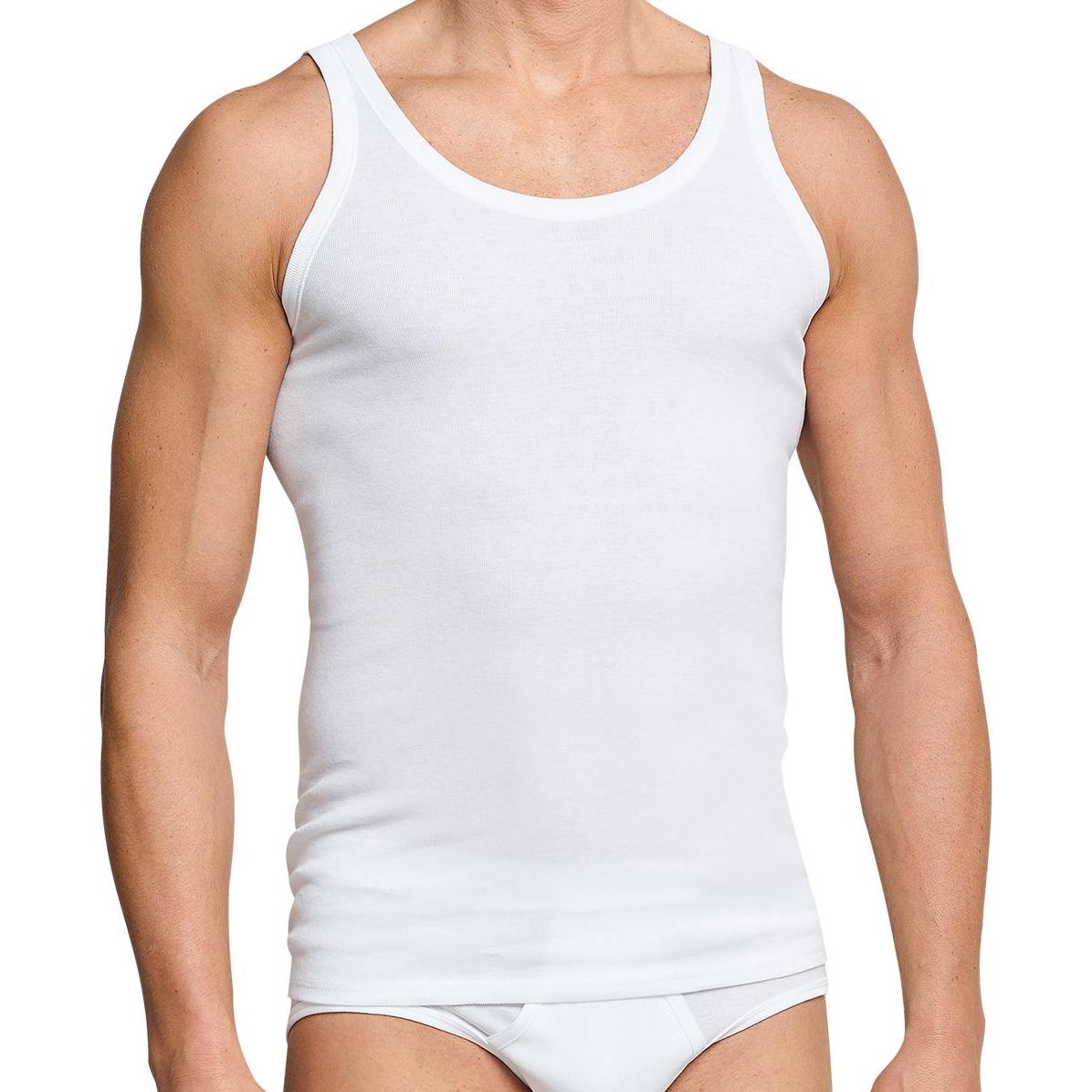 Thumbnail - Schiesser, Herren, Shirt, 4er Pack Cotton Essentials Feinripp Unterhemd, Weiss, (M)