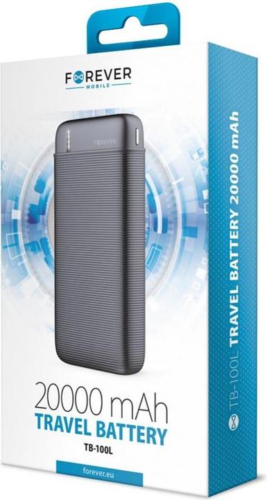 Actual product image Forever power bank TB-100L 20000 mAh black (20000 mAh, 10 W)