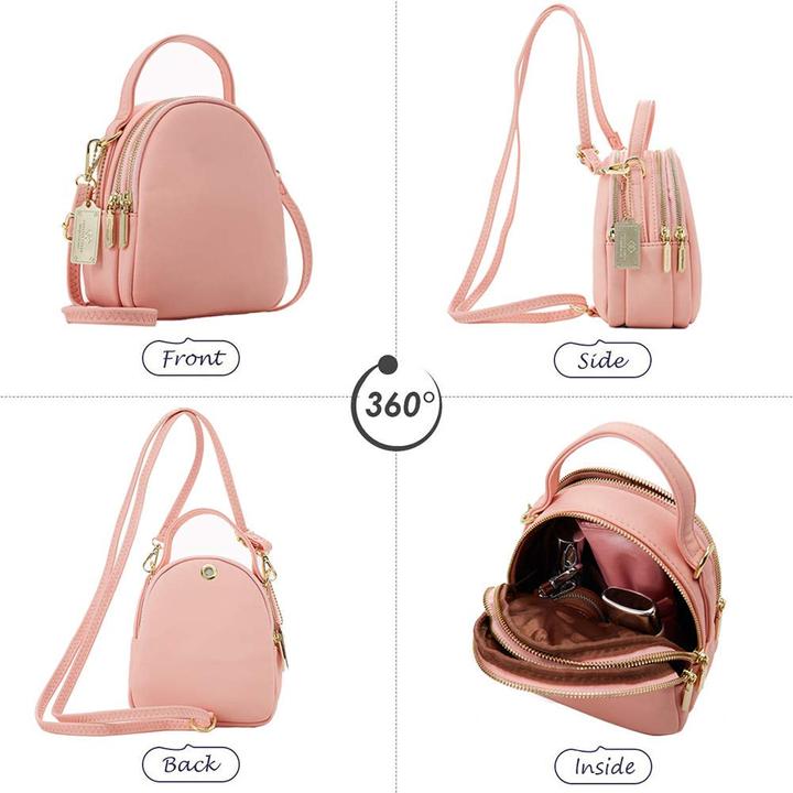 Produktbild Only-Bags.Store Rucksack Kleine Handy-Umhängetasche Lederrucksack