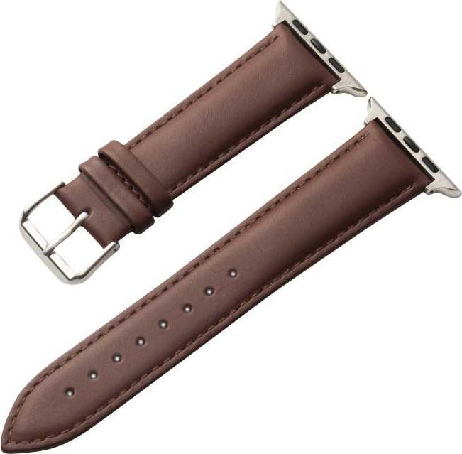 Actual product image Crong Apple Smart Watch Leather Strap, Brown, 42/44/45/49mm (45 mm, 44 mm, 42 mm, 49 mm, Cowhide)