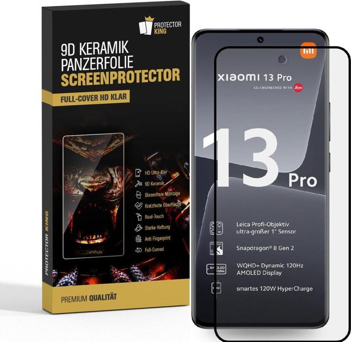 Produktbild Protectorking 2x Ceramic-Glass Full Cover HD Klar (2 Stück, Xiaomi 13 Lite)