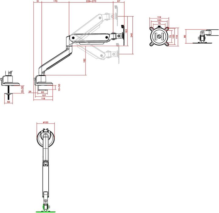 Actual product image One for All DM 4120 (Table, 35", 10 kg)