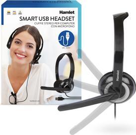 Actual product image Hamlet Smart Headset for computer with microphone and usb connection (Cable, USB-A)