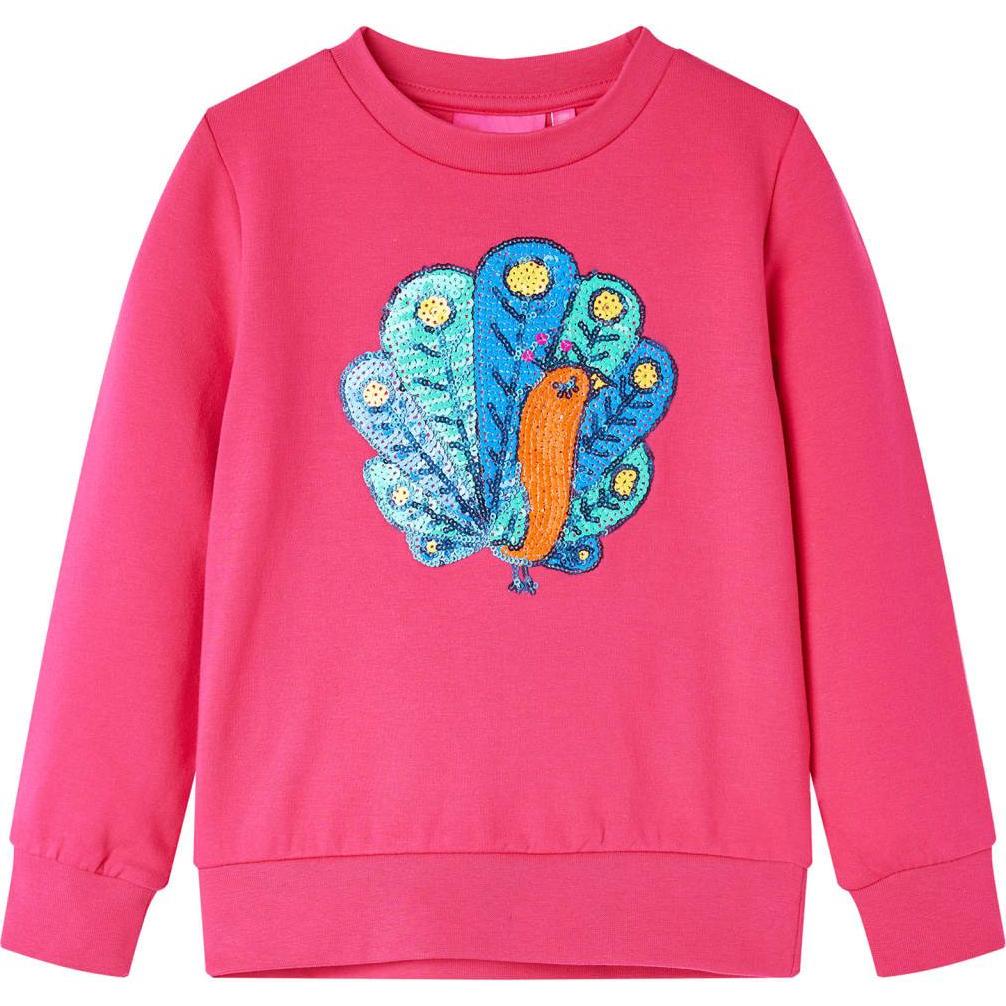VidaXL, Unisex, Pullover, Kinder-Sweatshirt Knallrosa 116,Material: 95 % Baumwolle. 5, Rosa, (116)