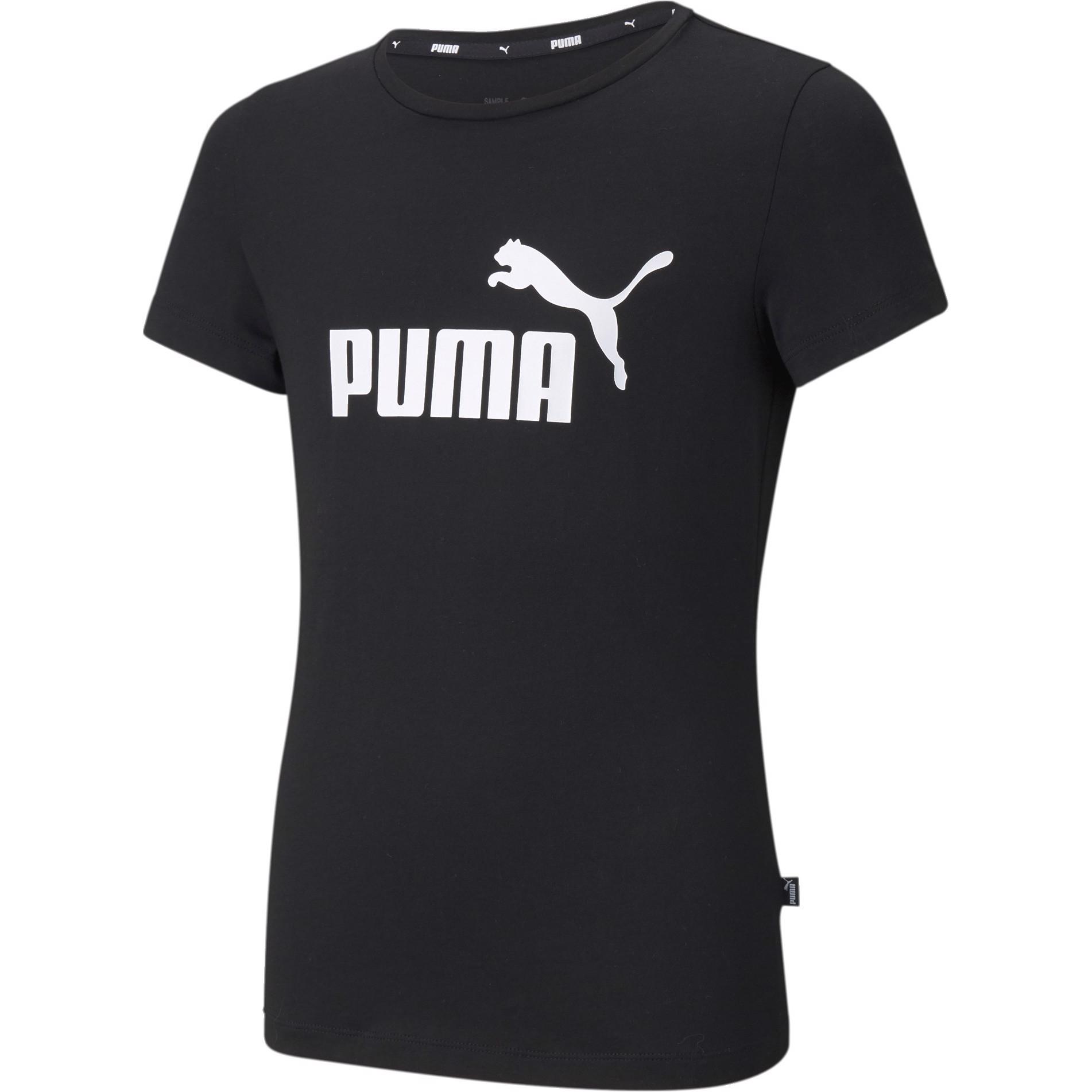 Puma, Mädchen, Sportshirt, ESS Logo Tee-587029 (110), Schwarz, 110