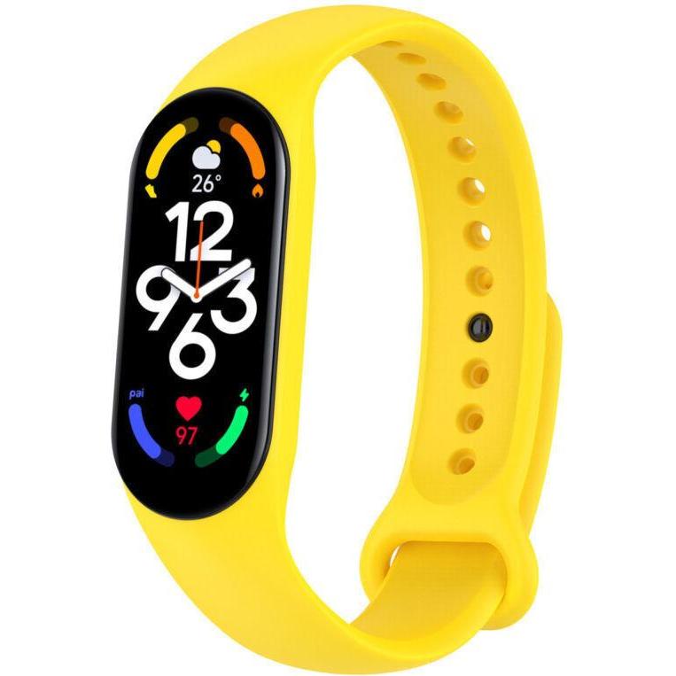 Strap-it Silikonarmband (Silikon, Mi Band 7), Uhrenarmband, Gelb