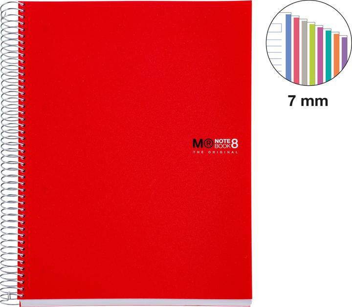 Actual product image Miquelrius Notizbuch 8 A4 200 HOR.PP RED (A4, Lined)