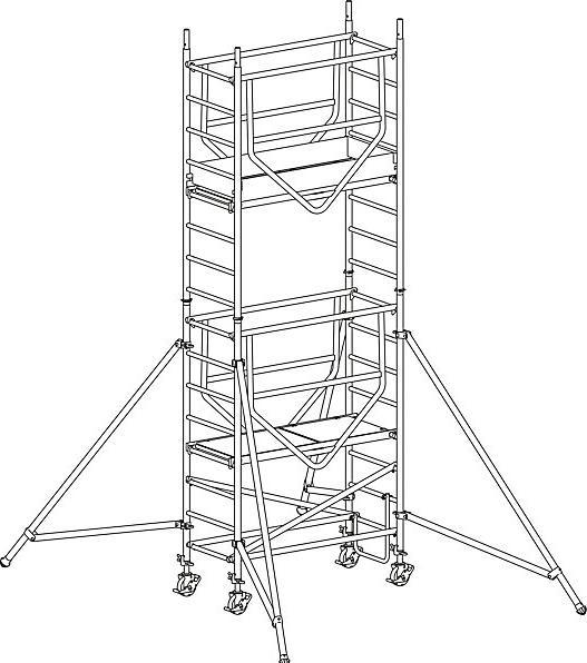 Image du produit kaiserkraft Echafaudage mobile ADVANCED SAFE-T (Échelle multifonction, 158 cm)