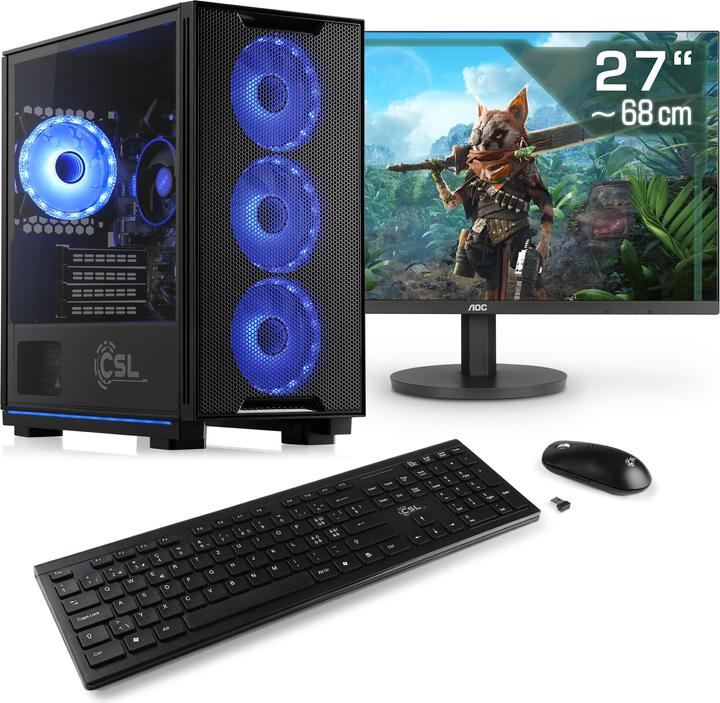 Immagine prodotto CSL PC da gioco M11320H, layout QWERTZ (CH) (1000 GB, 32 GB, AMD Radeon Graphics)