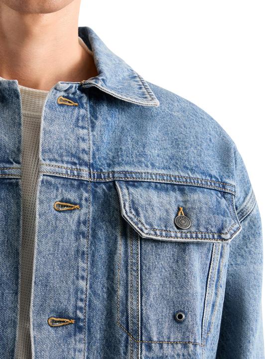 Actual product image AVX Mens Edwards Leather Patch Denim Jacket (S)