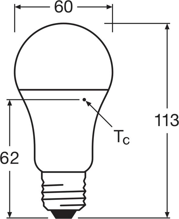 Actual product image Osram LED Pcr Lamps With Classic A (E27, 10 W, 1055 lm, 1 x, F)