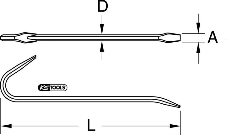 Actual product image KS Tools STAINLESS STEEL nail bar, 600mm