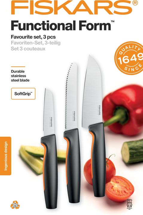 Produktbild Fiskars Functional Form Favorite 3 pcs. knife set 1057556 (12 cm)