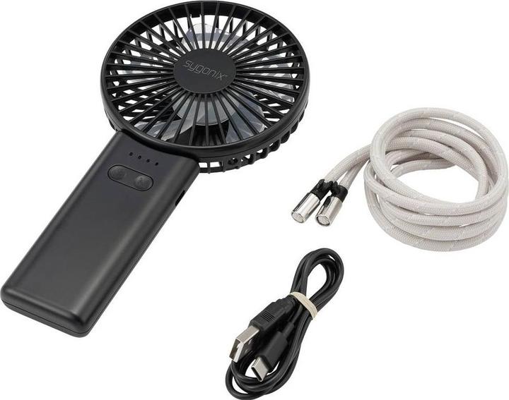 Produktbild Sygonix Handventilator 3 W Schwarz LED-Kontrollleuchte