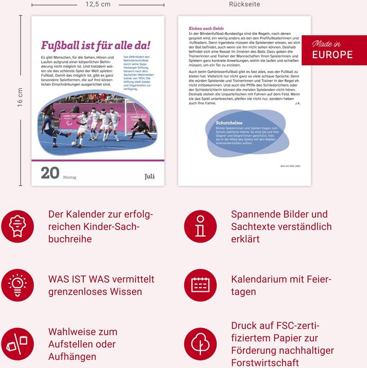 Immagine prodotto Harenberg WAS IST WAS Der Kalender Tagesabreisskalender 2026 - Kinderkalender