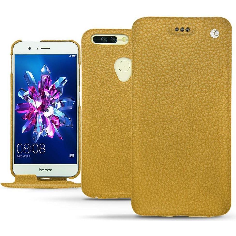 Noreve Lederschutzhülle vertikal (Honor 8 Pro), Smartphone Hülle, Orange