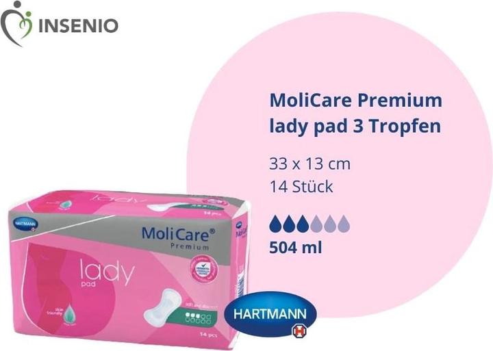 Produktbild MoliCare Lady Pad 3 Inkontinenz Einlage (14 x, M)