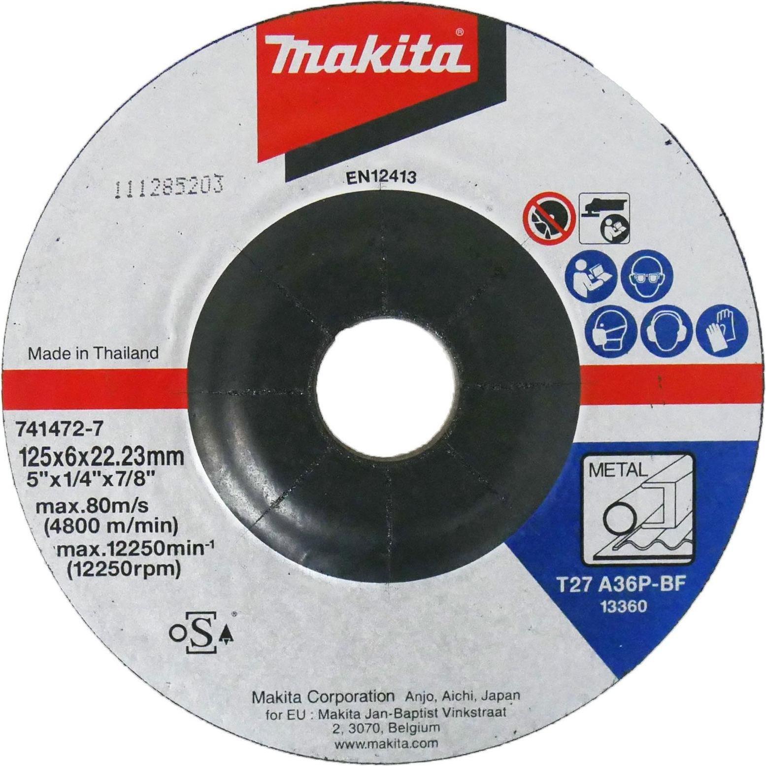 Makita, Schleifmittel, Schruppscheibe 125x6mm Stahl (A36P)