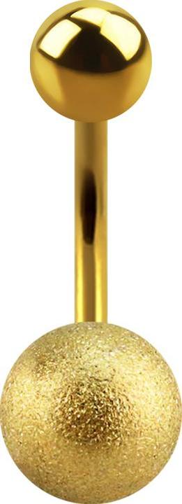 Immagine prodotto Star Piercing Banana placcata in oro con pallina e pallina specchiata (senza ottone, Acciaio chirurgico 316L)