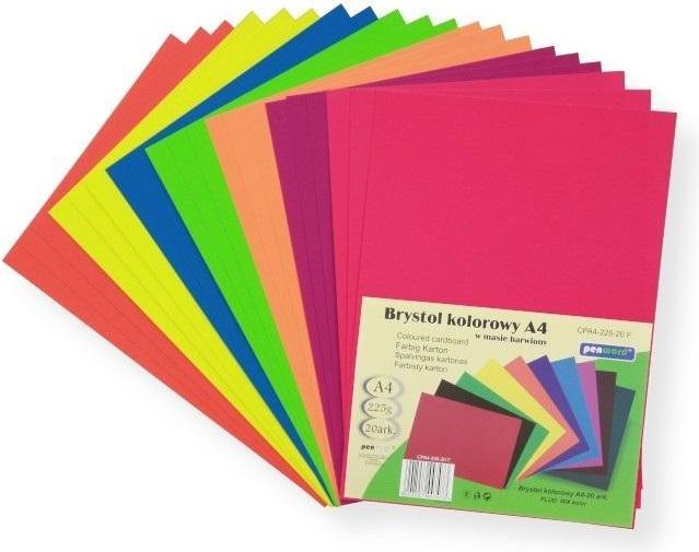 Produktbild Penword A4 farbiger Karton, Mix Fluo, 20 Stk (20 x)