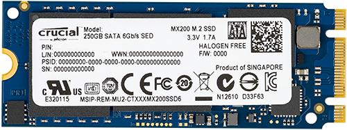 Actual product image Crucial Mx200 (250 GB, M.2 2260)