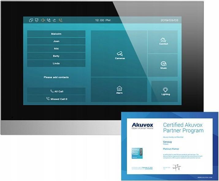 Image du produit Akuvox Station intérieure C313S, avec logo, écran tactile, POE, argent (Ethernet)