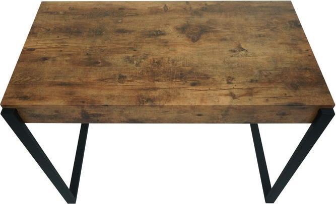 Actual product image Mendler Console table HWC-L53, metal 80x100x54cm - dark wild oak (80 x 100 x 54 cm)