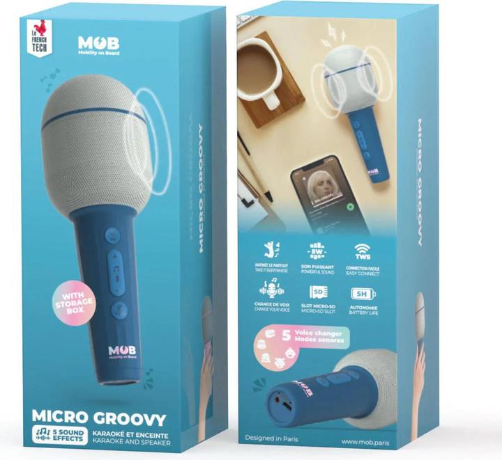 Image du produit MOB Microphone karaoké Groovy bleu foncé