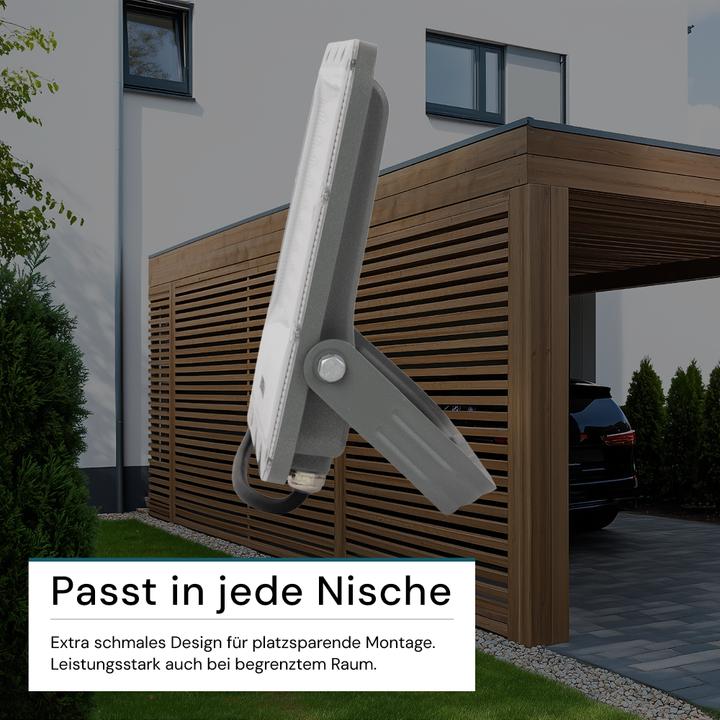 Produktbild Luxula LED-Fluter, EEK: E, 100W, 12000lm, 4000K, IP65, grau (12000 lm, IP65)