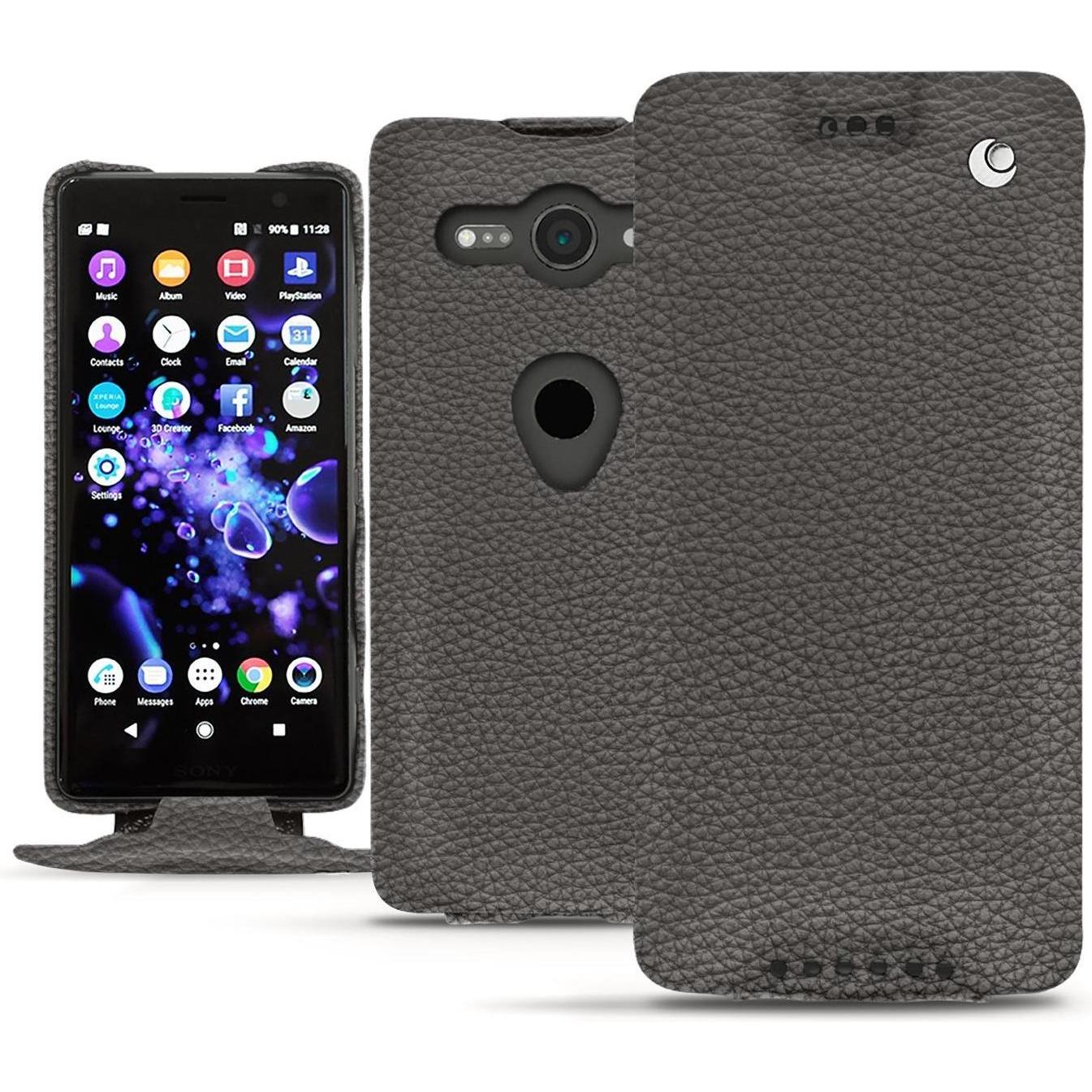 Thumbnail - Noreve Lederschutzhülle vertikal (Sony Xperia XZ2 Compact), Smartphone Hülle, Grau