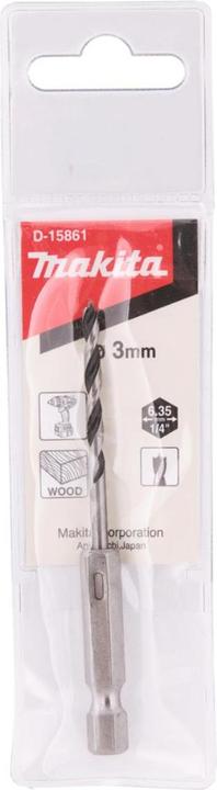 Actual product image Makita WOOD DRILL 3 MM, 1/4IN HEX (3 millimetres)