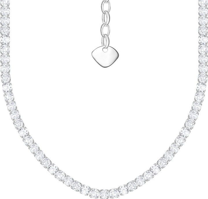 Thomas Sabo Halskette mit weissen Steinen Silber (925er Silber, 38 cm)