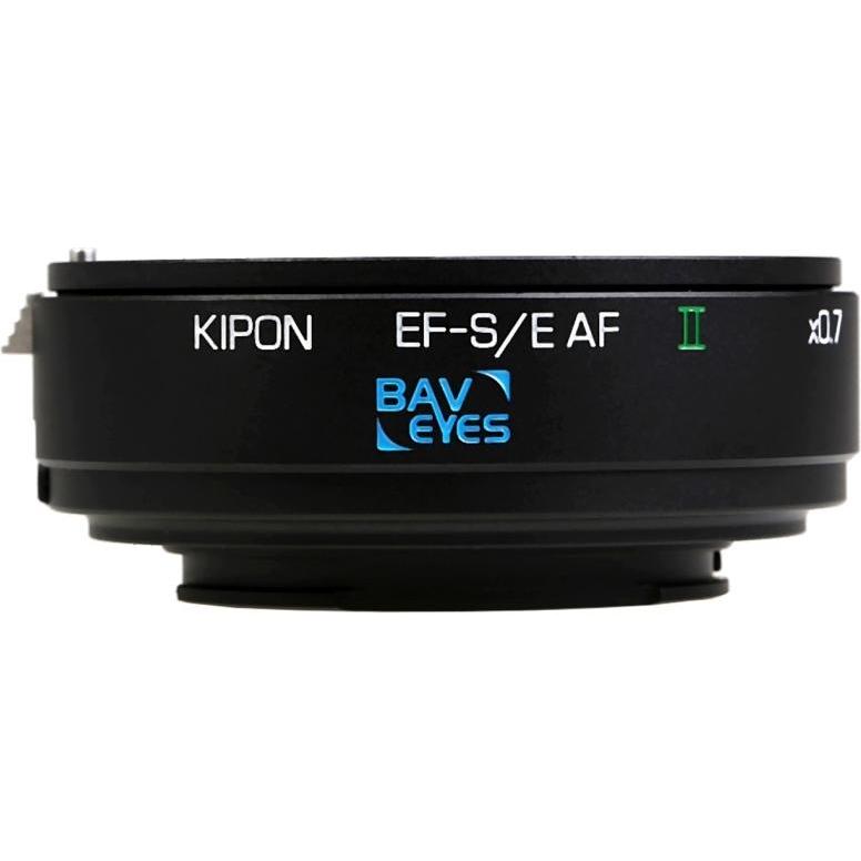 Kipon EF Adapter Canon EF-Sony E x0,7 ohne Stativsupport, Objektivadapter, Schwarz