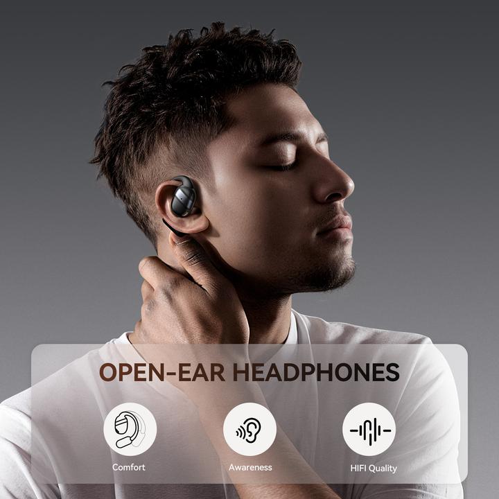 Actual product image Joyroom Openfree Open-Ear True Wireless Headphones - Black (12.50 h, Wireless)