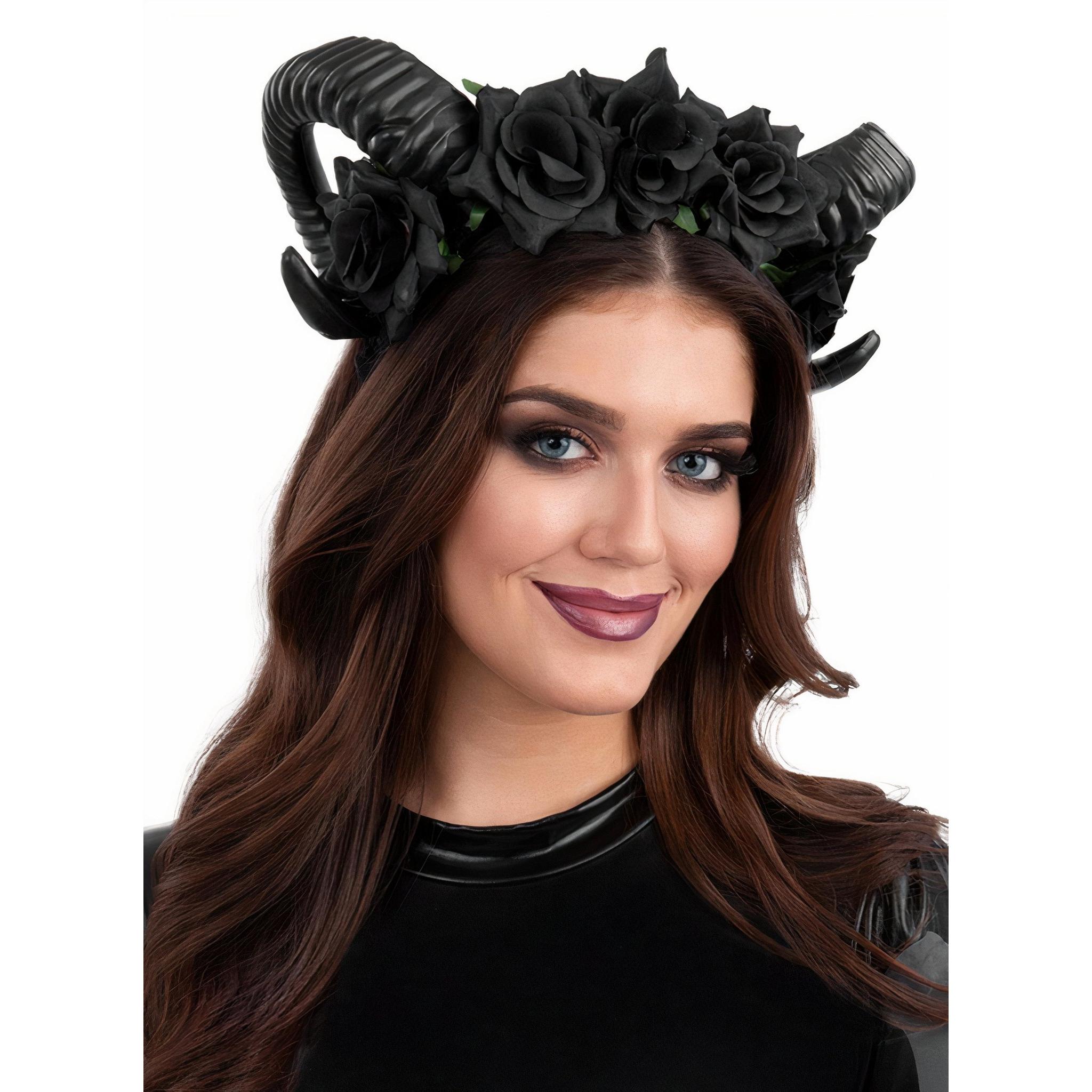 Smiffys Black Widder Hörner Haarreif