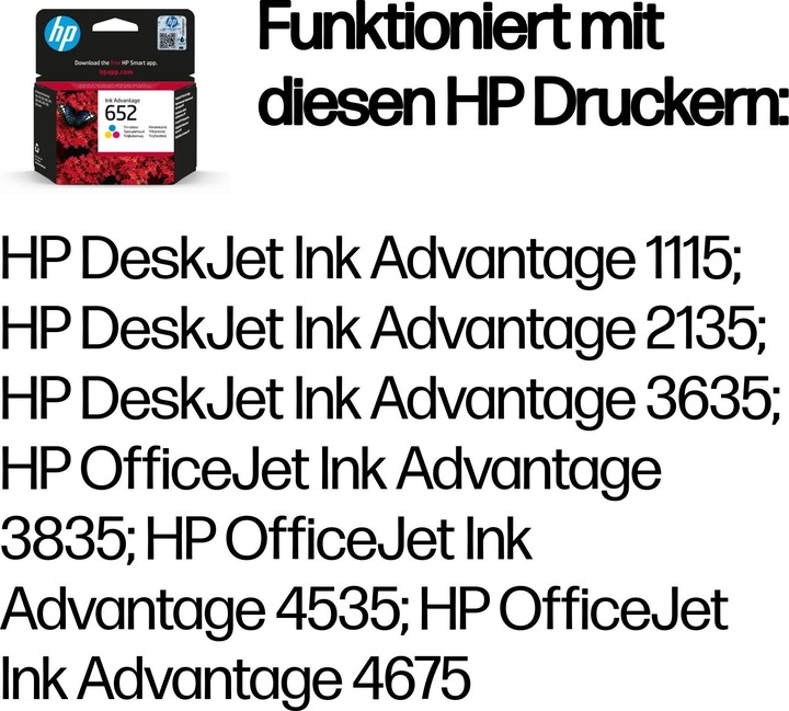 Produktbild HP 652 (BK, C, Y)