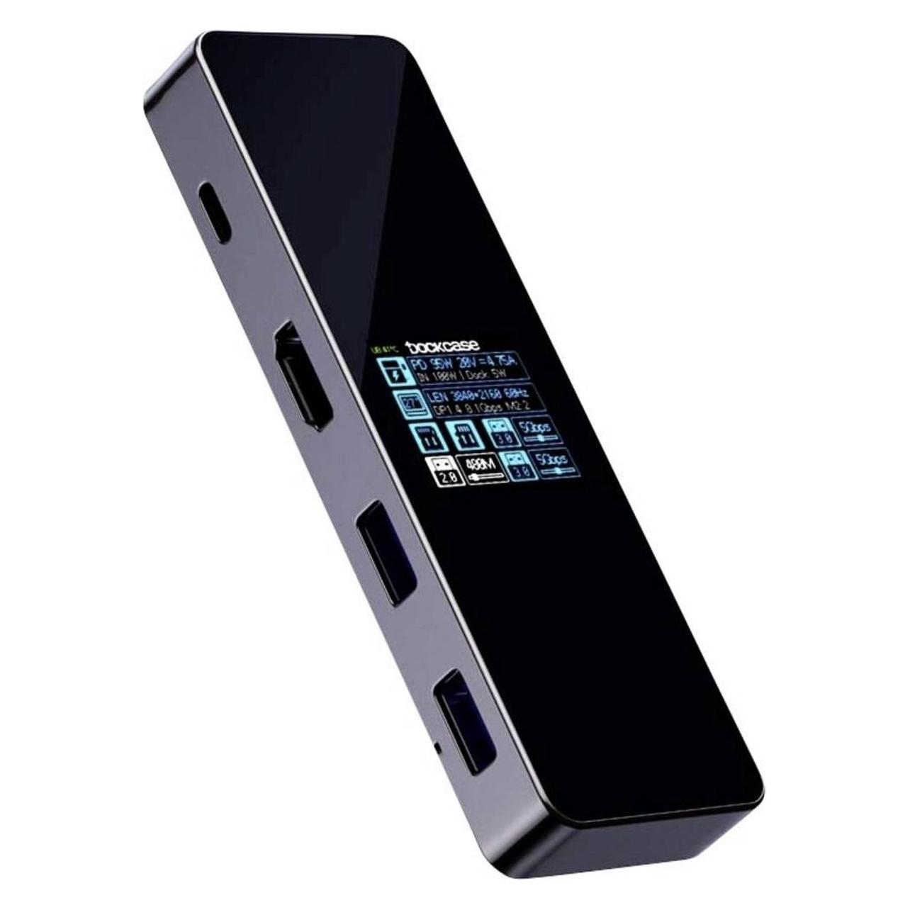 Dockcase Usb-C Dockingstation Universal Integriertes Display, Inkl. Ladefunk (Usb-C, 7 Ports), Dockingstation + Usb Hub, Schwarz, Grau