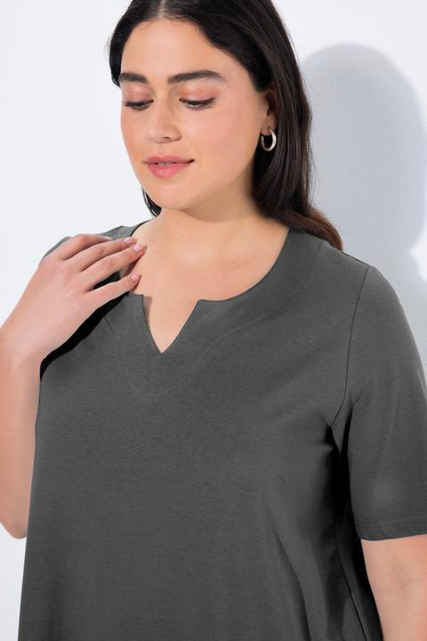 Actual product image Ulla Popken Essential Notch Neck Stretch Tee (62)