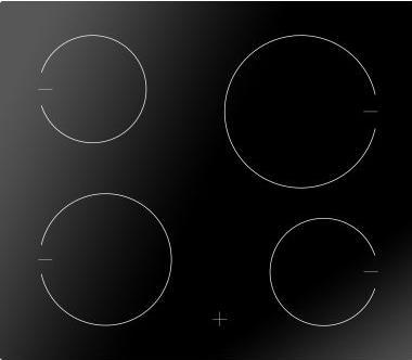 Actual product image Amica Glass ceramic hob Frameless 57.6 x 51.8 cm 4 cooking zones EC 744 100 C (59.20 cm, Electric hob)