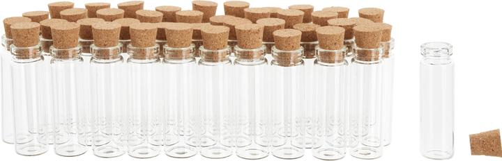 VBS XXL Mini Gläschen mit Korken, 42 Stück, Ø 1 cm, H 3,8 cm, ca. 1 ml