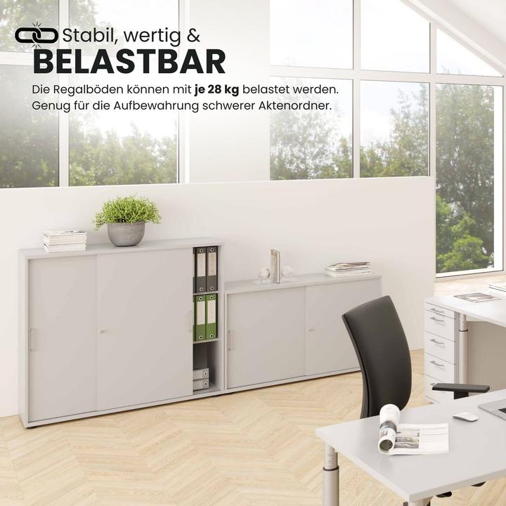 Produktbild Bümö Schiebetürenschrank office - 2 Ordnerhöhen (120 x 40 x 75 cm)