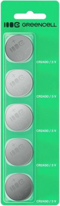 GreenCell Charger Green cell Baterijas Green Cell Blister 5x Lithium Battery CR2430 (5 Stk., CR2430, 290 mAh)